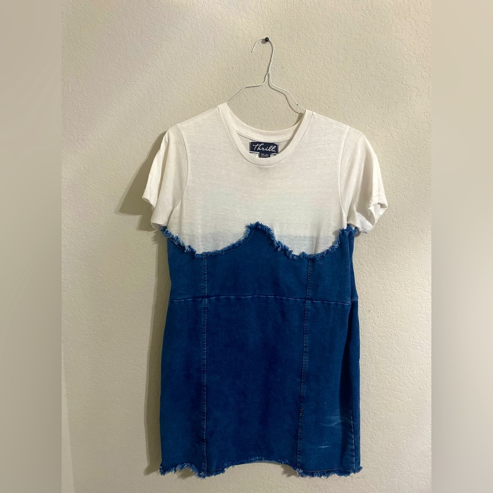 White Tee and Denim Dress